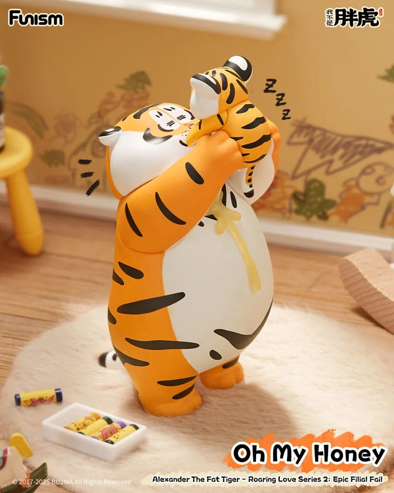 Alexander The Fat Tiger Mini Figures Roaring Love Series 2: Epic Filial Fabil 7cm Blind Box - 1 Unidade